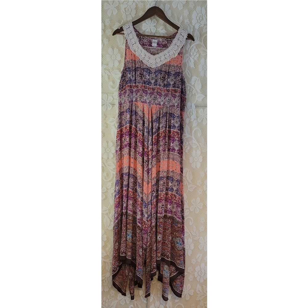 Bila Asymmetrical Dress with Pink and Purple Patterns - Picture 3 of 6